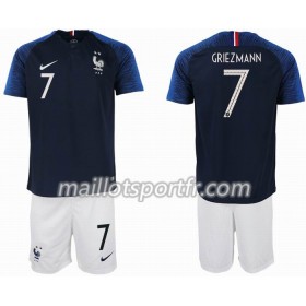 Maillot de Foot France GRIEZMANN 7 2 star Enfant Domicile Coupe du monde 2018
